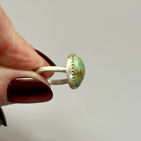 925 Brushed Sterling Silver Sonoran Gold Turquoise Ring - Picture 5 of 13